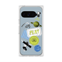 プレミアムスクエアケース with Pixelsnap［ Playful sticker - Dusty Blue ］