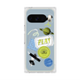 プレミアムスクエアケース with Pixelsnap［ Playful sticker - Dusty Blue ］