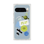 プレミアムスクエアケース with Pixelsnap［ Playful sticker - Dusty Blue ］