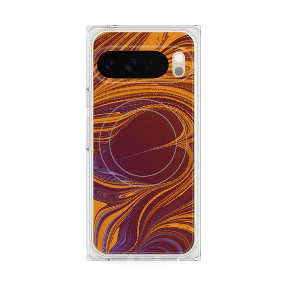 プレミアムスクエアケース with Pixelsnap［ y2k(Year2000) - Heart - High contrast Orange ］