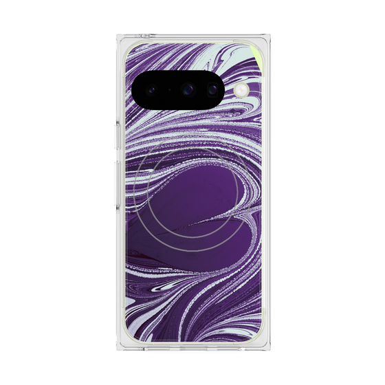 プレミアムスクエアケース with Pixelsnap［ y2k(Year2000) - Heart - Rich Purple ］