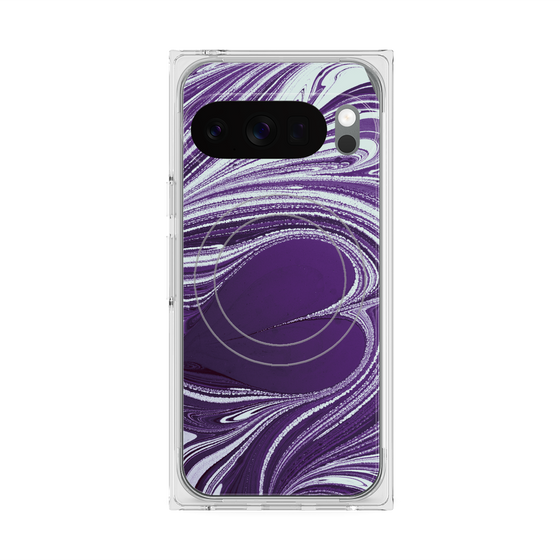 プレミアムスクエアケース with Pixelsnap［ y2k(Year2000) - Heart - Rich Purple ］