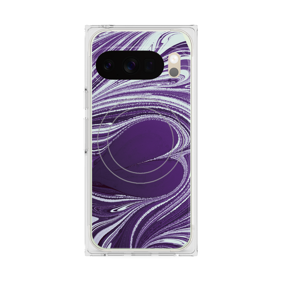 プレミアムスクエアケース with Pixelsnap［ y2k(Year2000) - Heart - Rich Purple ］