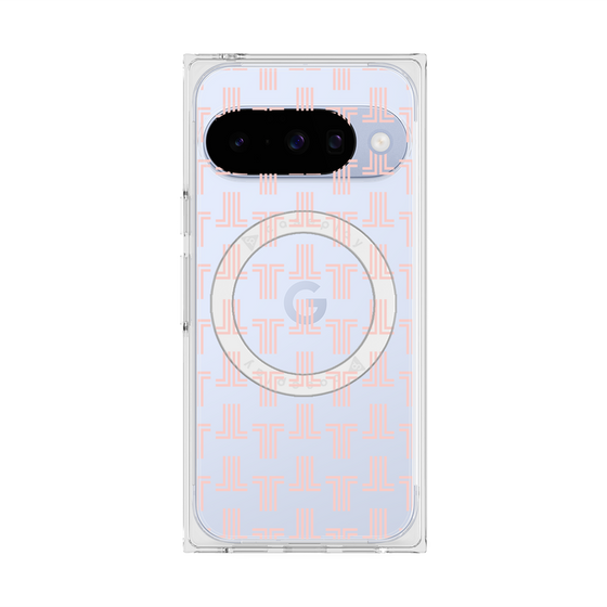 プレミアムスクエアケース with Pixelsnap［ LANVIN en Bleu - Monogram - Pink ］