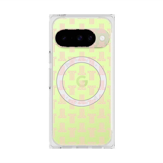 プレミアムスクエアケース with Pixelsnap［ LANVIN en Bleu - Monogram - Pink ］