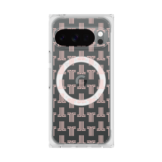 プレミアムスクエアケース with Pixelsnap［ LANVIN en Bleu - Monogram - Pink ］
