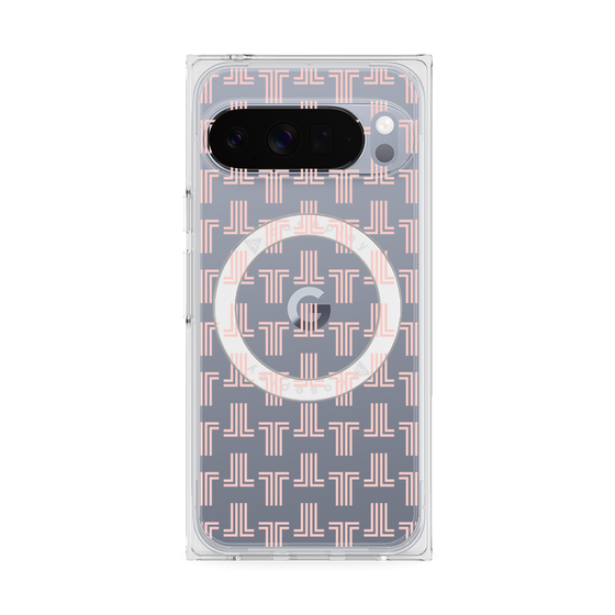 プレミアムスクエアケース with Pixelsnap［ LANVIN en Bleu - Monogram - Pink ］