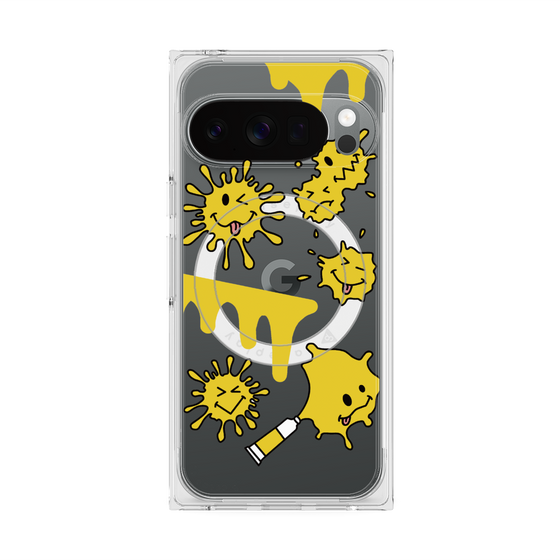 プレミアムスクエアケース with Pixelsnap［ PAINTING SMILE Yellow ］