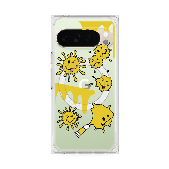 プレミアムスクエアケース with Pixelsnap［ PAINTING SMILE Yellow ］