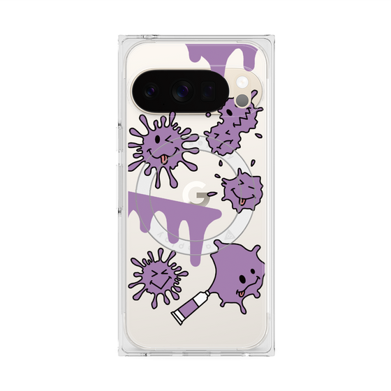 プレミアムスクエアケース with Pixelsnap［ PAINTING SMILE Purple ］