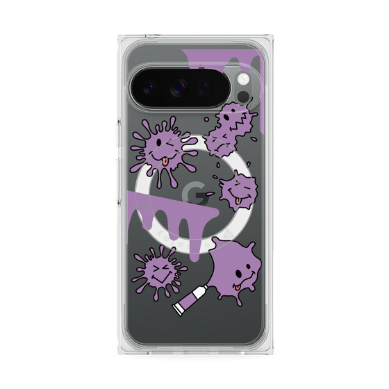 プレミアムスクエアケース with Pixelsnap［ PAINTING SMILE Purple ］