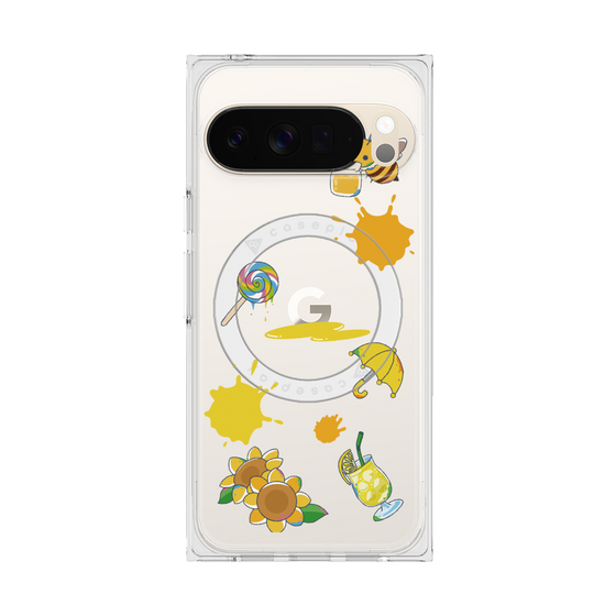 プレミアムスクエアケース with Pixelsnap［ DRAWING PAPER Yellow ］