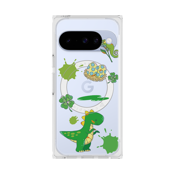 プレミアムスクエアケース with Pixelsnap［ DRAWING PAPER Green ］