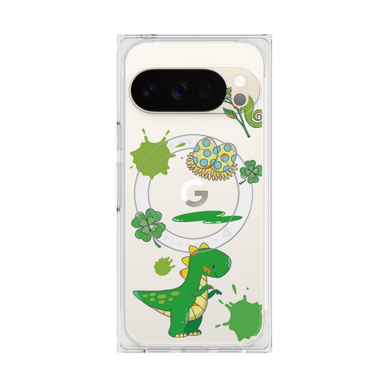 プレミアムスクエアケース with Pixelsnap［ DRAWING PAPER Green ］
