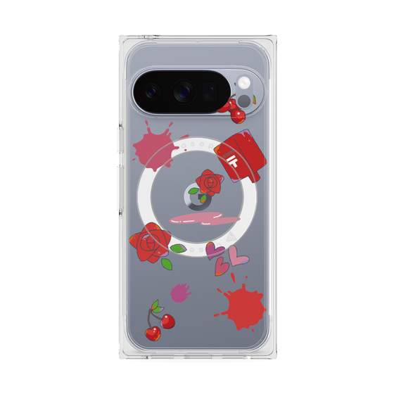 プレミアムスクエアケース with Pixelsnap［ DRAWING PAPER Red ］