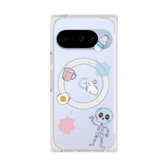 プレミアムスクエアケース with Pixelsnap［ DRAWING PAPER White ］