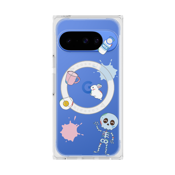 プレミアムスクエアケース with Pixelsnap［ DRAWING PAPER White ］