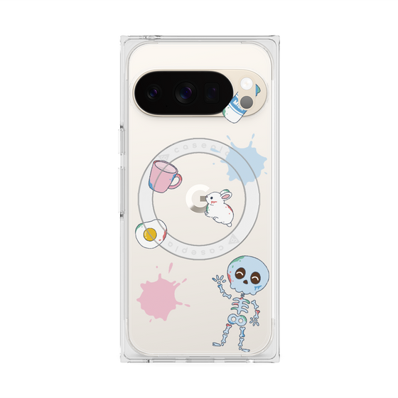 プレミアムスクエアケース with Pixelsnap［ DRAWING PAPER White ］