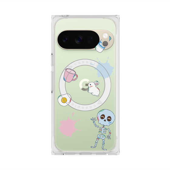プレミアムスクエアケース with Pixelsnap［ DRAWING PAPER White ］