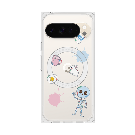 プレミアムスクエアケース with Pixelsnap［ DRAWING PAPER White ］