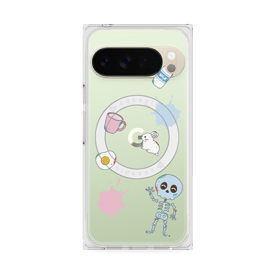 プレミアムスクエアケース with Pixelsnap［ DRAWING PAPER White ］