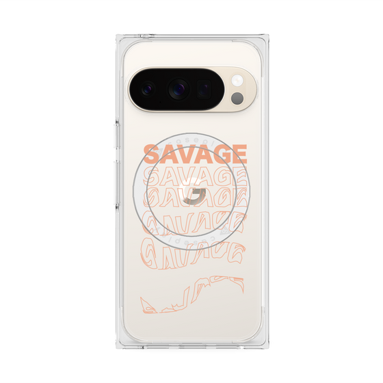 プレミアムスクエアケース with Pixelsnap［ SAVAGE Orange ］