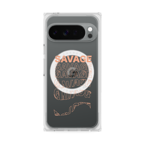 プレミアムスクエアケース with Pixelsnap［ SAVAGE Orange ］