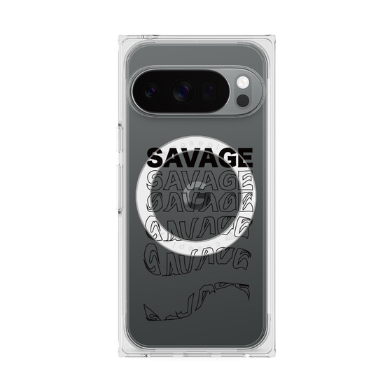 プレミアムスクエアケース with Pixelsnap［ SAVAGE Black ］