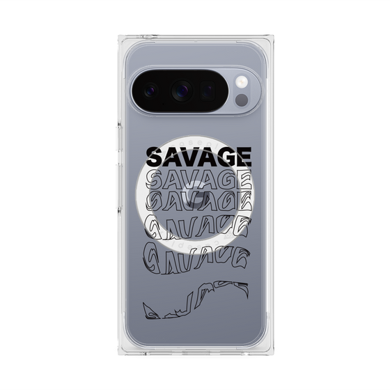 プレミアムスクエアケース with Pixelsnap［ SAVAGE Black ］