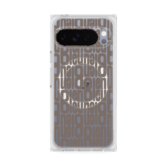 プレミアムスクエアケース with Pixelsnap［ LANVIN en Bleu - Logo Pattern - Black ］