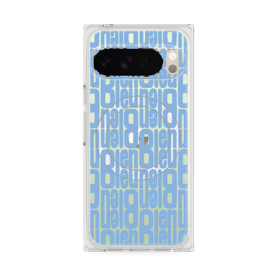 プレミアムスクエアケース with Pixelsnap［ LANVIN en Bleu - Logo Pattern - Blue ］