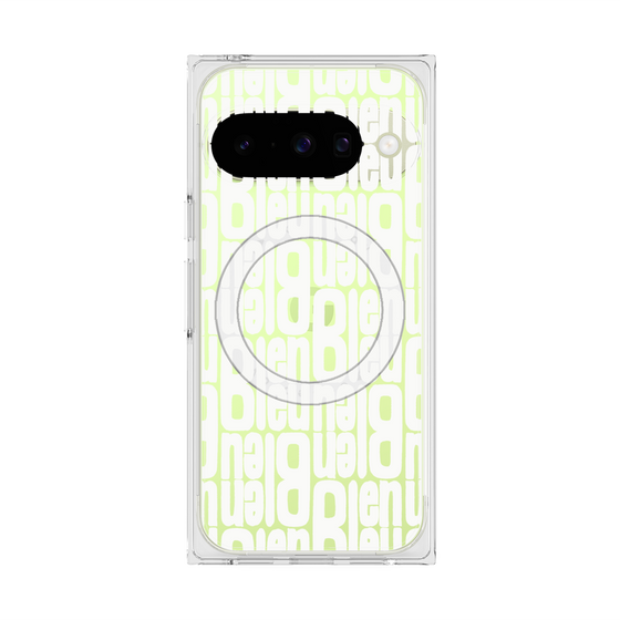 プレミアムスクエアケース with Pixelsnap［ LANVIN en Bleu - Logo Pattern - White ］