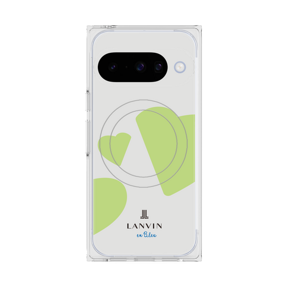 プレミアムスクエアケース with Pixelsnap［ LANVIN en Bleu Hearts Green - ランバン ハート グリーン ］