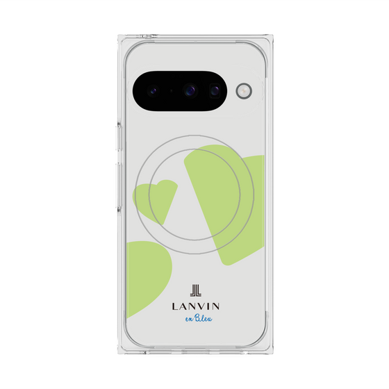 プレミアムスクエアケース with Pixelsnap［ LANVIN en Bleu Hearts Green - ランバン ハート グリーン ］