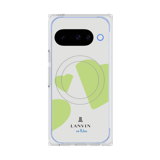 プレミアムスクエアケース with Pixelsnap［ LANVIN en Bleu Hearts Green - ランバン ハート グリーン ］