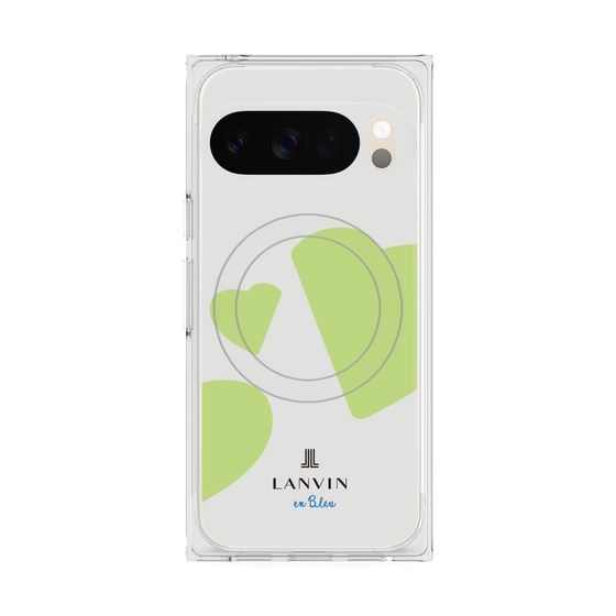 プレミアムスクエアケース with Pixelsnap［ LANVIN en Bleu Hearts Green - ランバン ハート グリーン ］