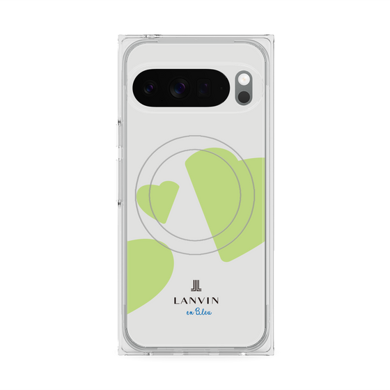 プレミアムスクエアケース with Pixelsnap［ LANVIN en Bleu Hearts Green - ランバン ハート グリーン ］