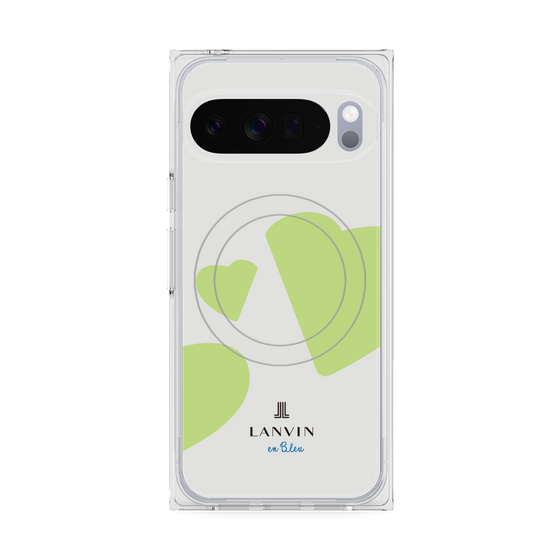 プレミアムスクエアケース with Pixelsnap［ LANVIN en Bleu Hearts Green - ランバン ハート グリーン ］
