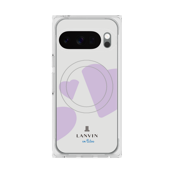 プレミアムスクエアケース with Pixelsnap［ LANVIN en Bleu Hearts Purple - ランバン ハート パープル ］