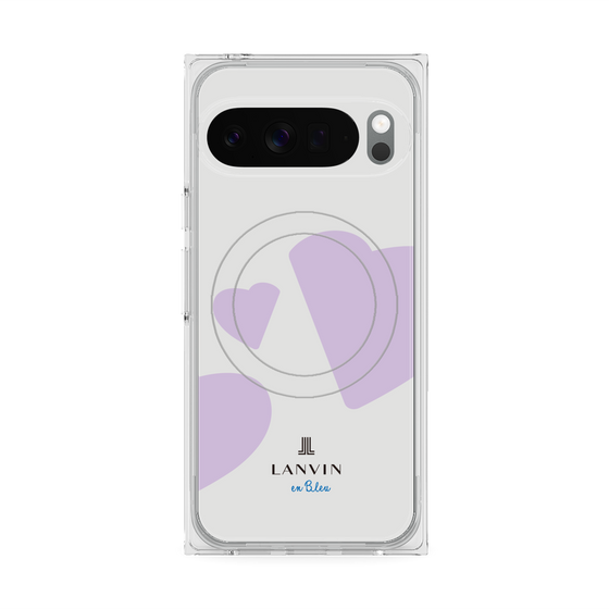 プレミアムスクエアケース with Pixelsnap［ LANVIN en Bleu Hearts Purple - ランバン ハート パープル ］
