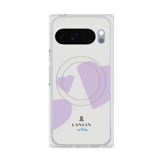 プレミアムスクエアケース with Pixelsnap［ LANVIN en Bleu Hearts Purple - ランバン ハート パープル ］