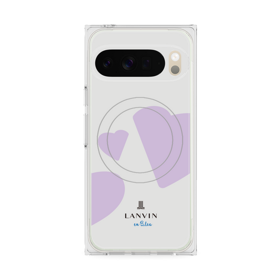 プレミアムスクエアケース with Pixelsnap［ LANVIN en Bleu Hearts Purple - ランバン ハート パープル ］