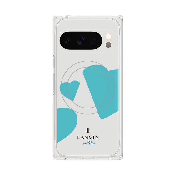プレミアムスクエアケース with Pixelsnap［ LANVIN en Bleu Hearts Blue - ランバン ハート ブルー ］