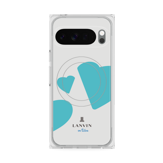 プレミアムスクエアケース with Pixelsnap［ LANVIN en Bleu Hearts Blue - ランバン ハート ブルー ］