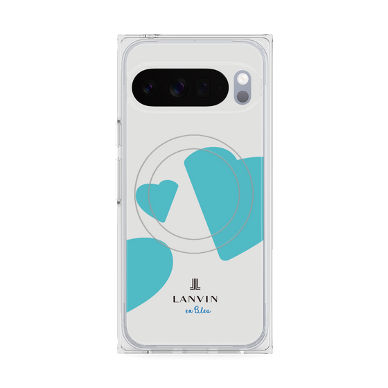 プレミアムスクエアケース with Pixelsnap［ LANVIN en Bleu Hearts Blue - ランバン ハート ブルー ］
