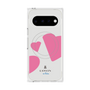 プレミアムスクエアケース with Pixelsnap［ LANVIN en Bleu Hearts Pink - ランバン ハート ピンク ］