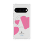プレミアムスクエアケース with Pixelsnap［ LANVIN en Bleu Hearts Pink - ランバン ハート ピンク ］