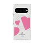 プレミアムスクエアケース with Pixelsnap［ LANVIN en Bleu Hearts Pink - ランバン ハート ピンク ］
