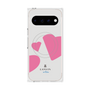 プレミアムスクエアケース with Pixelsnap［ LANVIN en Bleu Hearts Pink - ランバン ハート ピンク ］