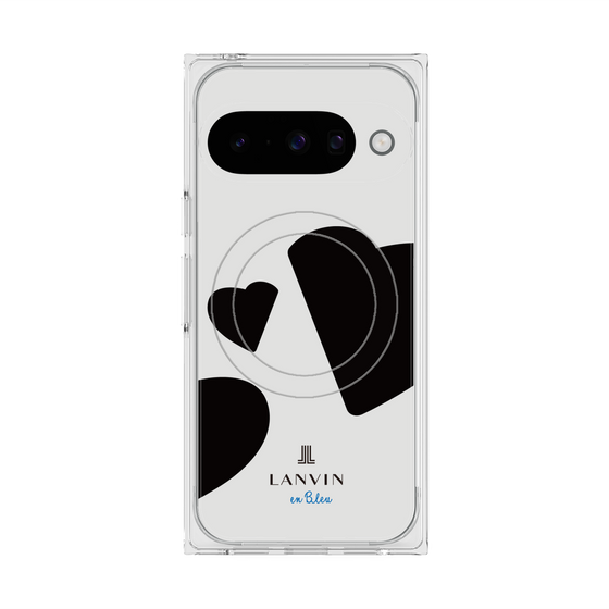 プレミアムスクエアケース with Pixelsnap［ LANVIN en Bleu Hearts Black - ランバン ハート ブラック ］